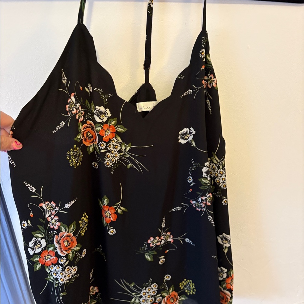 Floral Black Camisole Top